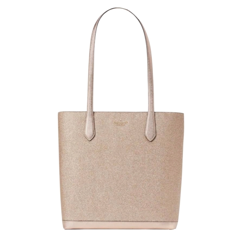 NWT Kate Spade Glitter Tinsel Tote – Rose Gold